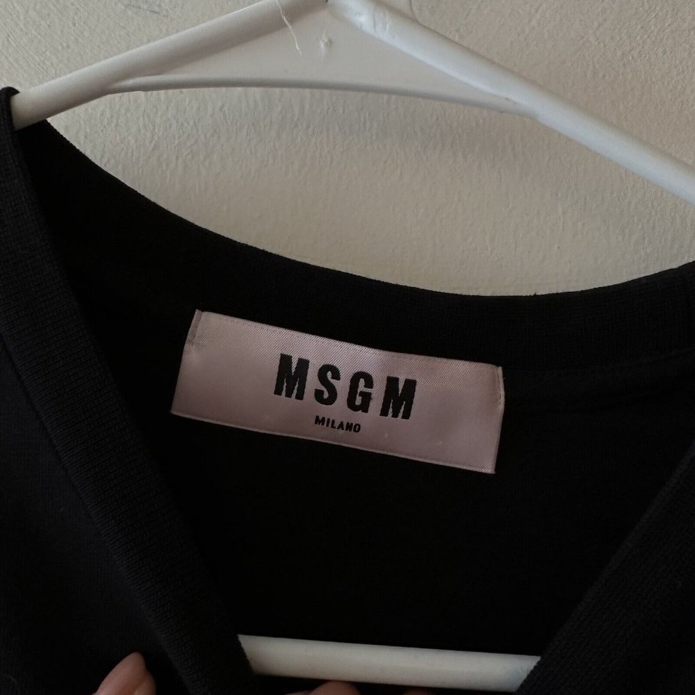 MSGM Top Black Polkadot Lace Sz M T-shirt - Picture 7 of 7